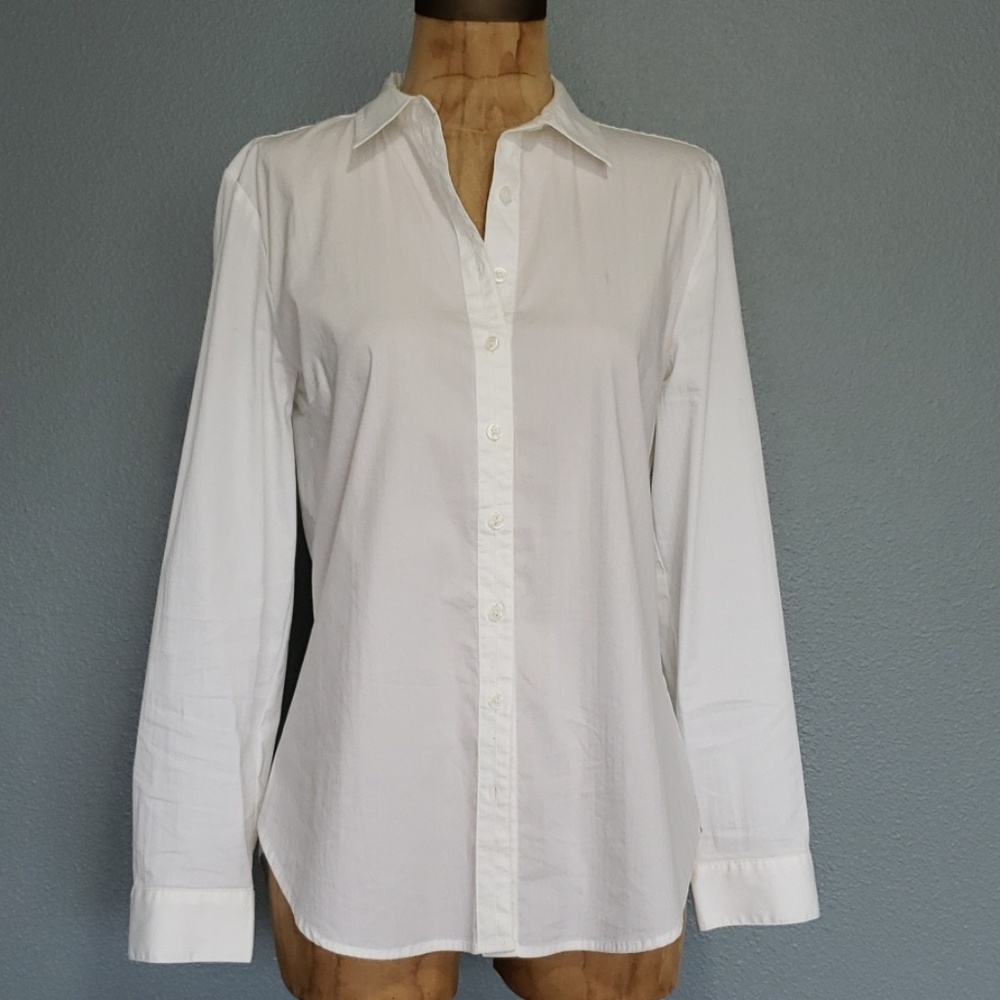 White classic tailored  career button down shirt